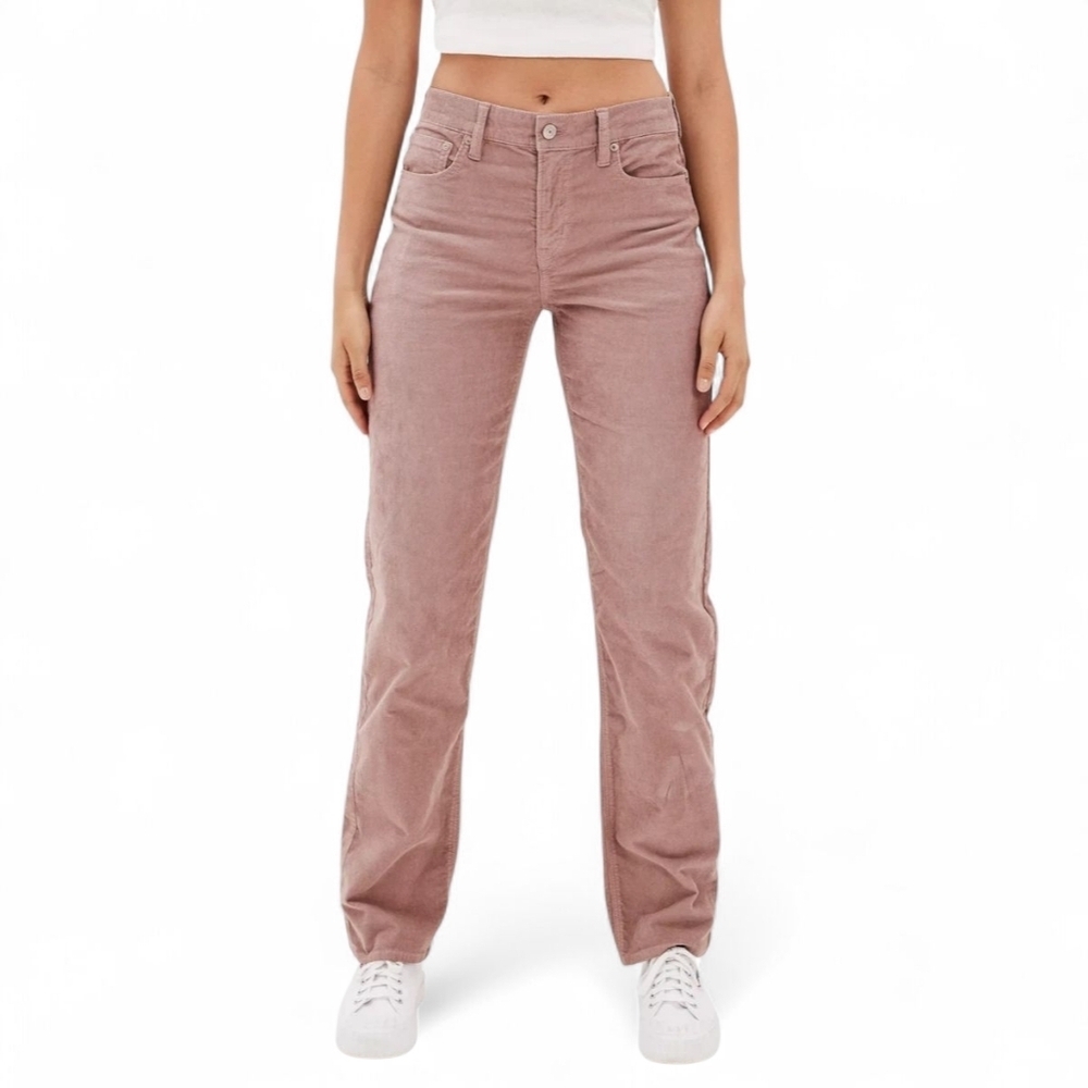 AMERICAN EAGLE 8 Beige Stretch Corduroy Straight Pants